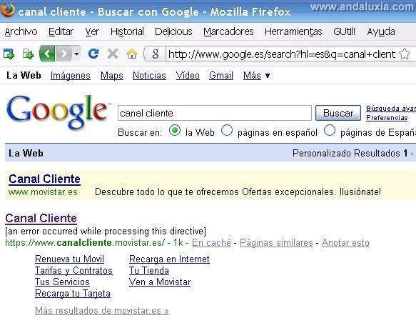 errores en canal cliente movistar