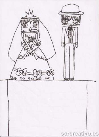 dibujo de novios